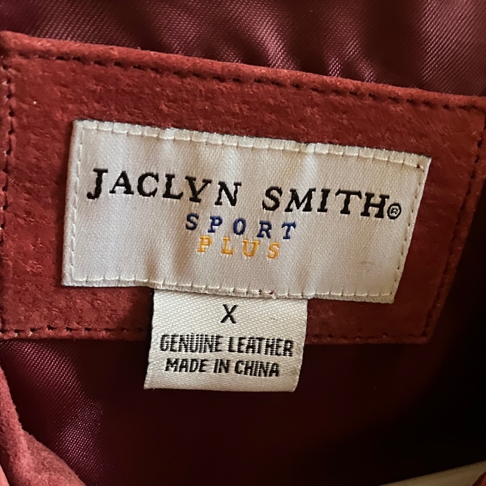 Jaclyn Smith Womens Sz X (stands for XL) Burgundy Red Genuine Leather Jacket - Picture 2 of 10